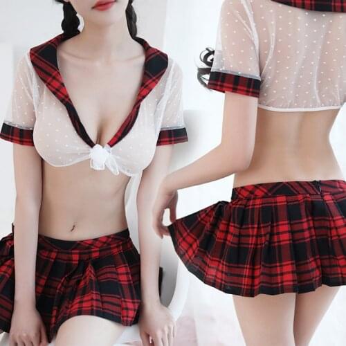 NEW plus size sexy lingerie hot student uniform temptation women underwear expose hip cosplay costumes erotic sex clothes
