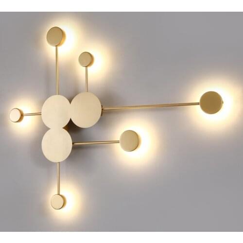 NEW Nordic Creative Wall Light Modern LED Living Room Wall Lamp Aisle Lighting Fixtures Black / Gold Round Iron Wall Sconce