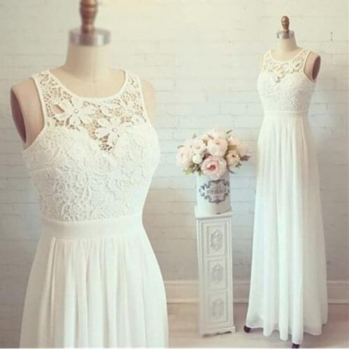 Chiffon Dresses Floor Length With Lace Party Prom Gowns Vestidos Sweet Dresses Prom Dresses 2020 In Stock