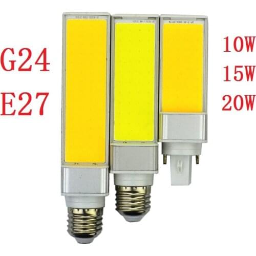 10W 15W 20W Horizontal Plug light led corn bulb G24 E27 cob lamp Warm white 180 degeree bombilla AC 110v 220v lighting 10pcs/lot