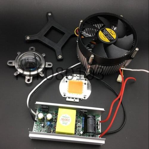 100W 100Watt High Power 380-840NM led grow chip full spectrum led grow lights + Heatsink Cooler+100W LED Driver