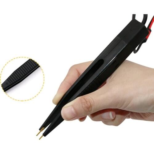 SMD Test Leads Chip Component LCR Testing Tool Multimeter Tester Clip Meter Pen Lead Probe Tweezers Capacitor Resistance