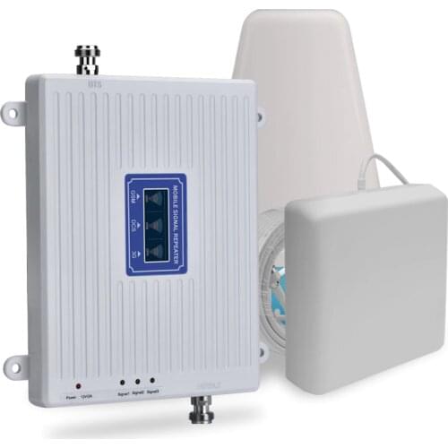 70dB 2G 3G 4G Tri Band Mobile Signal Repeater GSM 900 DCS 1800 WCDMA 2100 Cellphone Cellular Signal Booster Amplifier 3G 4G LTE