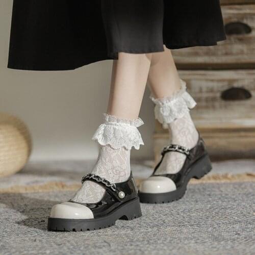Girls Leather Shoes Lolita Shoes Women Japanese Style Mary Janes Shoes Women Girls High Heel Platform Shoes Mixed Colors Pumps