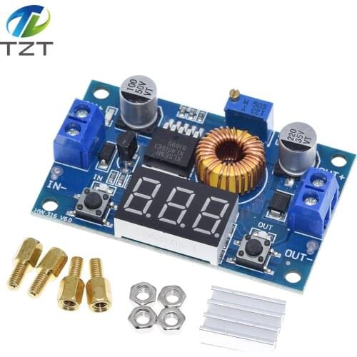 TZT 5A 75W XL4015 DC-DC Converter Adjustable Step-Down Module 4.0-38V to 1.25V-36V DIY Adjustable Power Supply