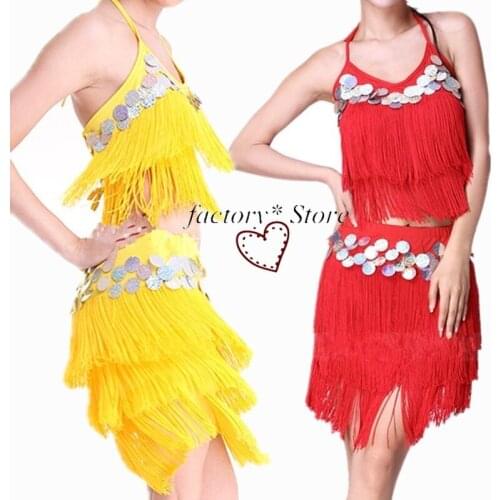 Tassels Latin Dance Dress Sexy Club Costumes Show Dance Clothes Sequins Dance Wear Woman
