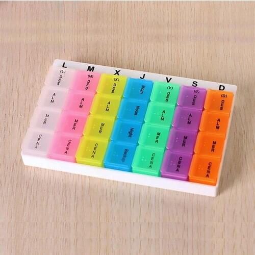 1PCS Creative 28 Grid Weekly 7 Days Tablet Pill Box Holder Medicine Storage Organizer Container Case