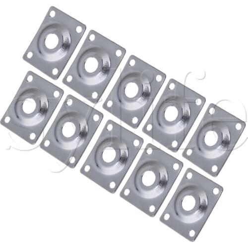 10pcs Rectangular dented Metal Guitar Bass Jack plate Chrome