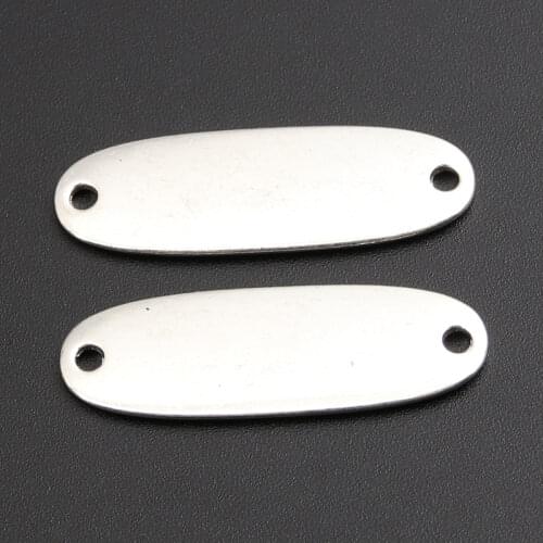 15pcs Silver Color Blank Oval Connector DIY Necklace Bracelet Bangle Findings 9x32mm A1727