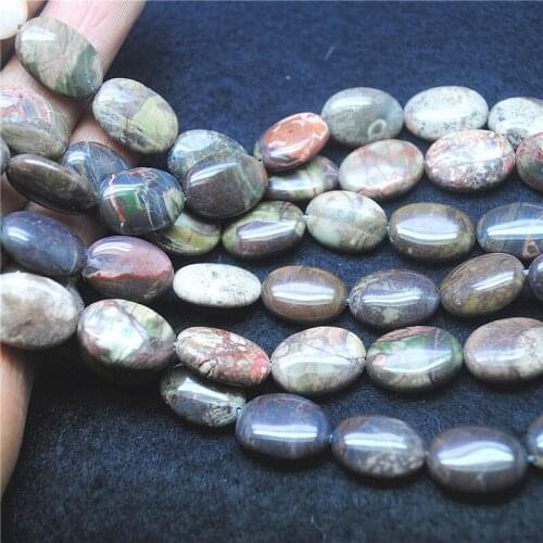 22PCS Natre Bamboo Agate Stone String Loose Beads Accessories 13X18MM Oval Shape For Women Bracelets Making Jewelry Findings