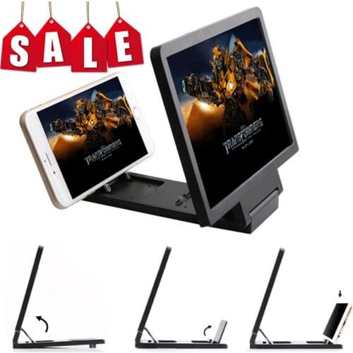 3D Mobile Phone Screen Magnifier HD Amplifying Stand Movie Video Foldable Desktop 7.1*5.9 Inch Bracket Folding Phone Holder