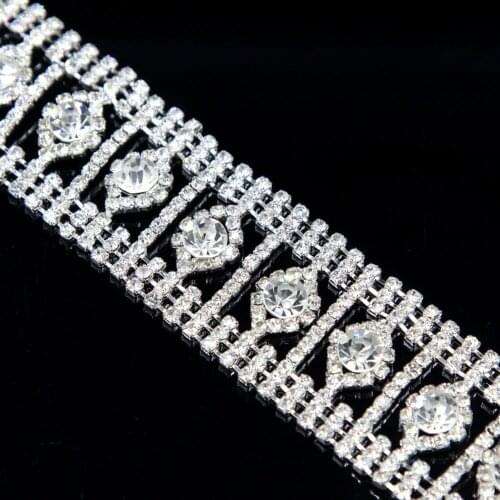 5Yards Rhinestone Trim Applique Crystal Sash Bridal Sash Rhinestones Headband Accessories Headpiece For DIY Sewing
