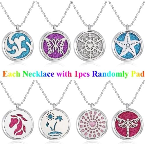 Aroma Diffuser Necklace Essential Oil Diffuser Aromatherapy Necklace DIY Perfume Lockets Butterfly Pendant Necklace Jewelry