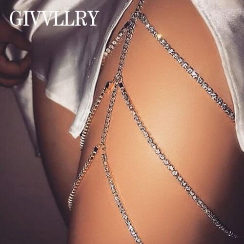 Free Shipping Shiny Crystal Thigh Chain Sexy Multilayers Body Harness Gift Jewelry Beach star style Leg Chain for Women