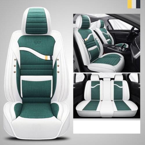 Flax material black green car seat cover For peugeot 301 307 sw 508 sw 308 206 4007 2008 5008 2010 3008 2012 107 206 accessories