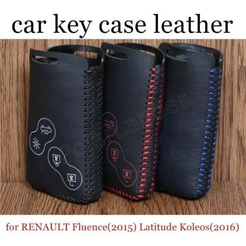 Only Red car key case leather hand sewing for RENAULT Fluence(2015) Latitude Koleos(2016) Laguna(2012) Talisman(2013) Megane