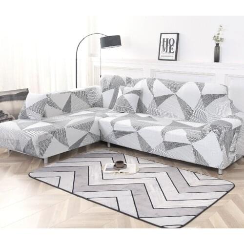 Geometric Elastic Sofa Cover for Living Room Stretch Couch Cover Slipcovers for L Shaped Sectional Corner Chaise Longue Sofa