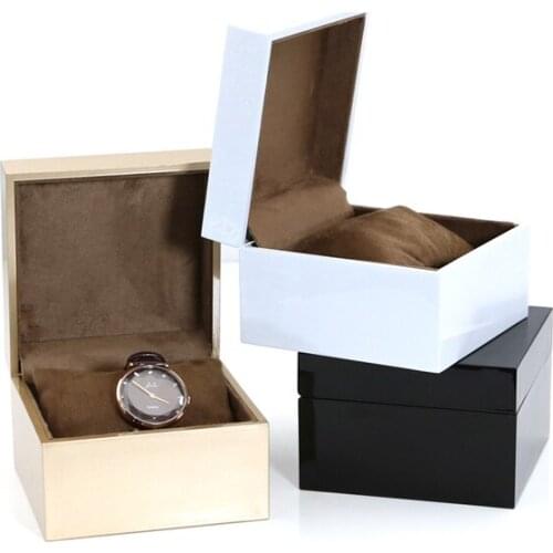 Exquisite Lacquered Plastic Single Watch Box Organizer Bracelet Bangle Wrist Jewelry Display Holder Watch Showcase Gift Case