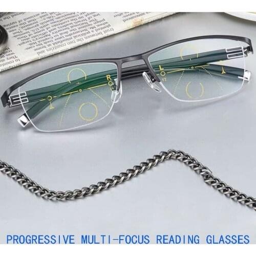 Intelligent zoom reading glasses, high-grade anti-blue light goggles for men and women, progressive multi-focus reading glasses