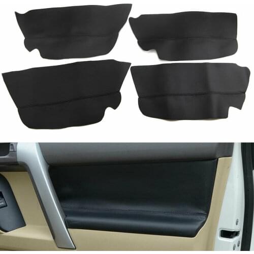 PU Leather Anti-scratch Car Door Armrest Decor Cover Trim For Toyota Prado 2010-2016