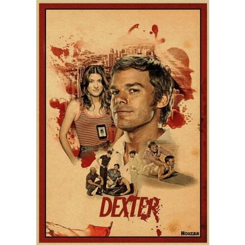 Horror TV Series Dexter Retro Painting Wanted Core Picture Bedroom Sofa Room Wall Art Home Decor Quality Canvas Posters
