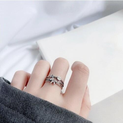 925 sterling silver lucky transfer rich flower ring index finger handmade ring retro national style jewelry for female