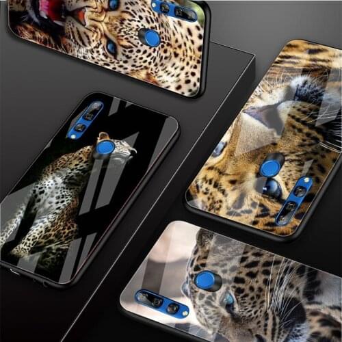Leopard Tempered Glass Phone Case For Huawei honor 8X 9 10i 20i 20Lite 20Pro 30 Pro Cover Shell