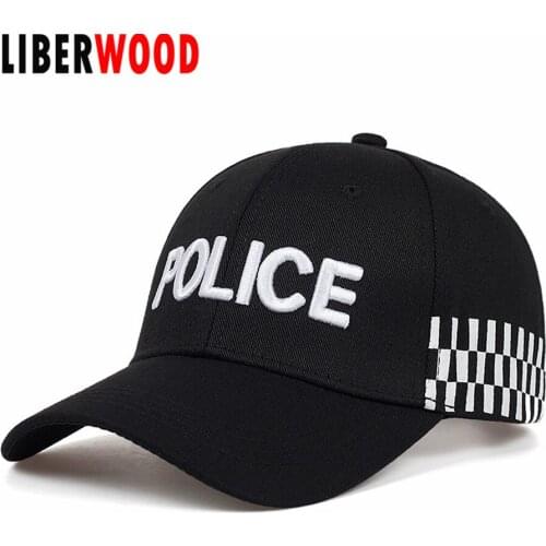 LIBERWOOD POLICE Cap 3D Embroidered Baseball Cap POLICE Law Enforcement Tactical Hat casual Men Gorras hat Cap golf sports hat