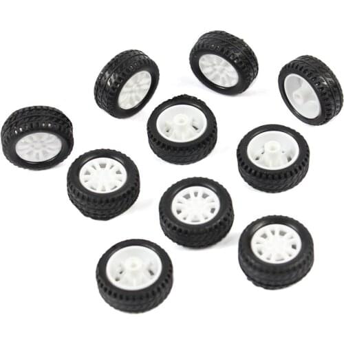 F17678 JMT 10Pcs 20*8*1.9mm Rubber Hollow Tire Car Wheel Model Wheels DIY Toy Accessory for Car