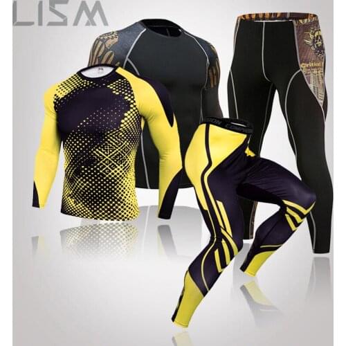 Mens Sportswear Compression Suits Gym Tights Training Suits Exercise Jogging Suits Mens Running Sports Guards Sportswear