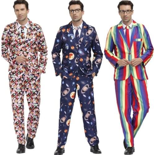 Men Vintage 4 Pieces Set Suits for Wedding Suit Banquet Stage Performance Singers Prom Party Suit Mens Halloween Party Costume