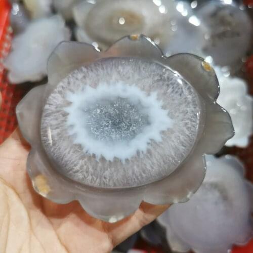 Natural Agate Geode flower Figurine jade Crystal Flower Wedding Holiday Party Decoration
