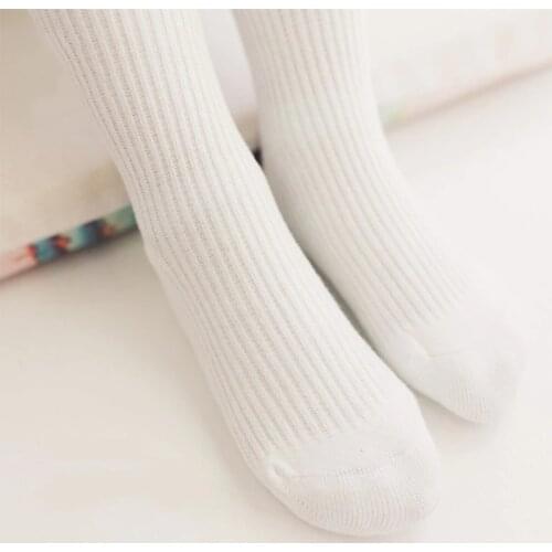 Creative Kid Girl Ribbed Stockings Warmer Stocking Solid White Pantyhose Soft Children Hosiery Stockings Kids Cotton Clothing