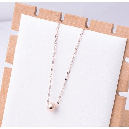 New Arrivals Rose Gold Color Circle Pendant Necklace Fashion Titanium Steel Woman Jewelry Prevent Fade & Allergic