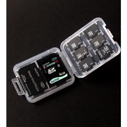 New 8 in 1 Plastic Case Box For TF Micro SD Memory Card for SDHC TF MS Protector Holder High Quality SN2198