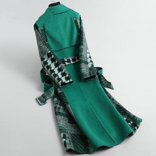 Wool 100% Coat 2020 Autumn Winter Jacket Women Double Side Woolen Coat Female Korean Long Jacket Manteau Femme ER19-T711 en