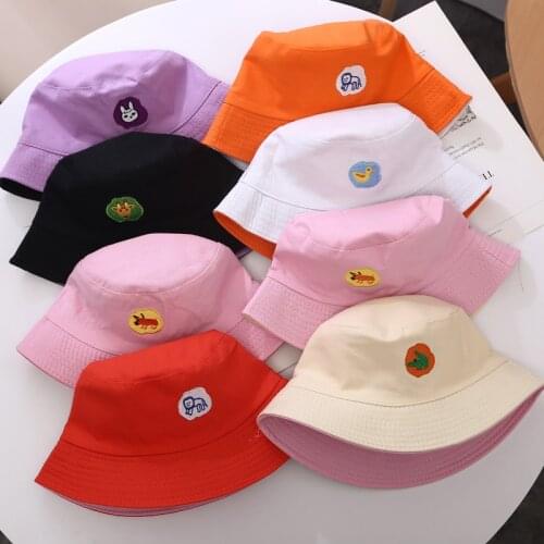 2021 Doublesided Bucket Hat Panama Sun Summer Protection Hats Kids Boys Cap Girl Baby Fishing Fisherman Cap Casquette Muts Caps