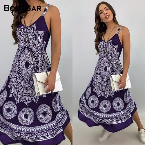 Totem Printed Loose Dress Suspenders Ladies Sexy Dresses V-neck Low-cut Sleeveless Dresses For Women Fashion Plus Sizes Vestidos