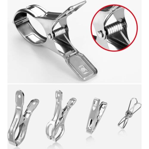 Multi-size Stainless Steel Strong Clothes Clothespins Quilt Clothes Clips Large Windproof Clothespins Dry and Windproof