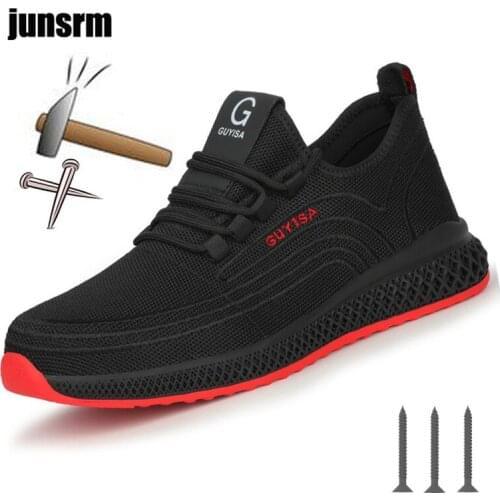 Work shoes, light and breathable safety shoes, puncture-proof work boots, indestructible steel-toed shoes