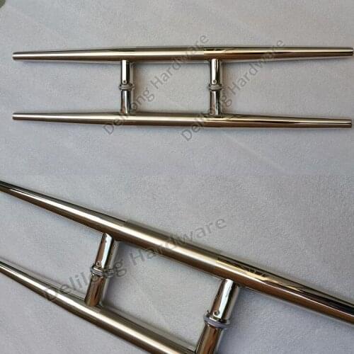 High quality Mirror finish sliding door handles bathroom glass door handle 600mm length