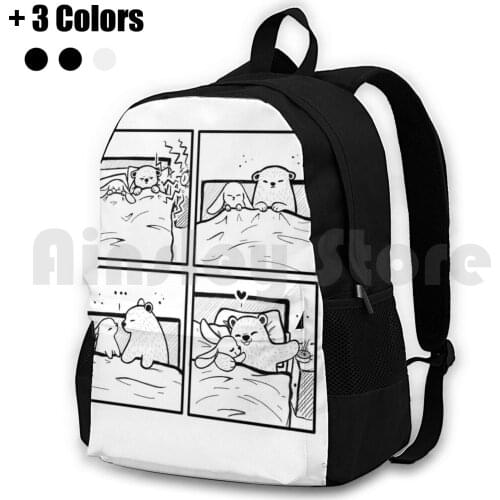 Bear And Bunny Outdoor Hiking Backpack Waterproof Camping Travel Bunny Love Bear Love Comic Comic Strip Comics Comicart Funny