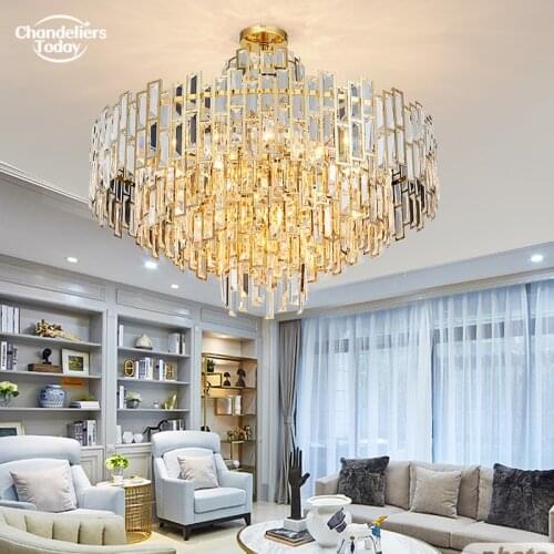 Modern Luxury Crystal Chandelier Lighting Fixture Contemporary Chandeliers Lamp Pendant Hanging Light for Home Restaurant Decor