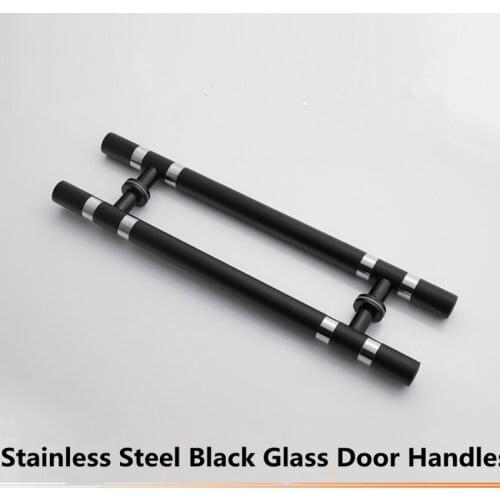 38*600mm stainless steel glass door handles black hotel KTV home office door pulls handles