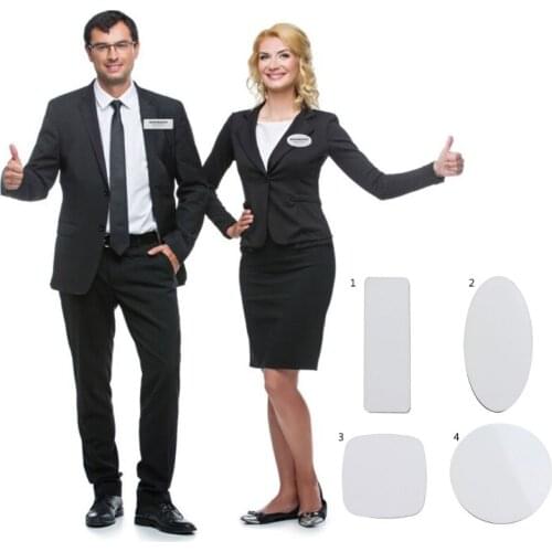 10 Pcs Sublimation Name Tags Diy Blank Id Name Badges with Pins Customized Personalized Name Tags for School Offices