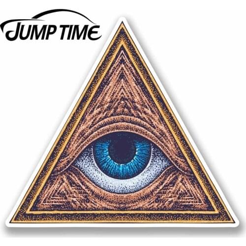 Jump Time for All Seeing Eye of Providence Vinyl Sticker Mason Freemason Gift Decal Rear Windshield Waterproof Car Accessories