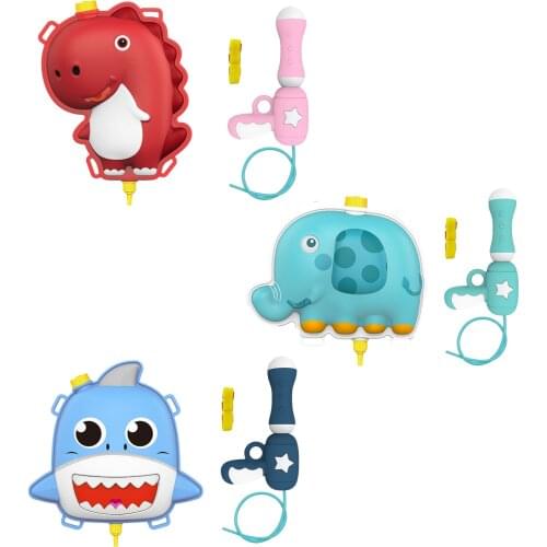 Water Guns Toys Summer Cartoon Animal Water Blaster Backpack For Kids High-Capacity Water Sprayer Party Outdoor Beach Sand Toys