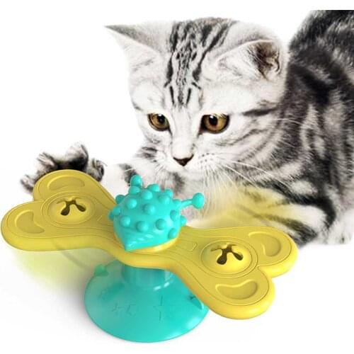 Cat Toy Funny Catnip Ball Teasing Interactive Suction Cup Pet Supplies Scratching Tickle Soft Windmill Training Relieve Anxiety