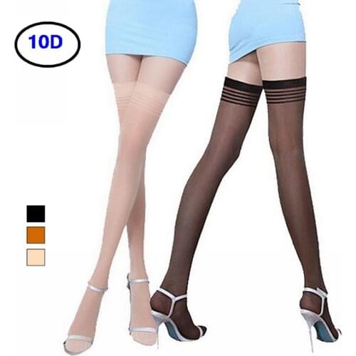 10D size XL Womens sexy anti-slip stockings,Transparent Silk Stocking hose,Pantyhose Leggings meia,sexy lingerie