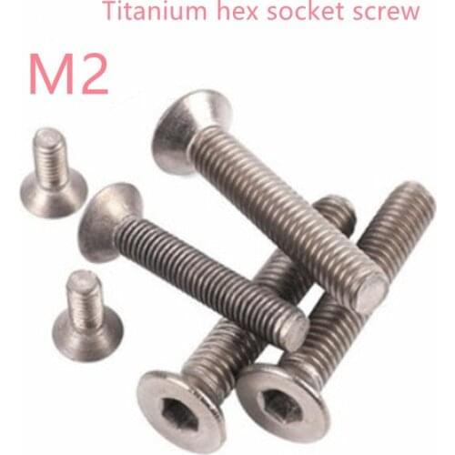 10pcs din7991 m2*4/5/6/8/10/12 titanium TA2 Flat hex socket countersunk head machine screw